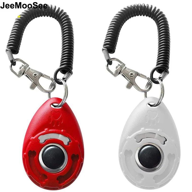 1PC Dog Training Clicker Pet Cat Plastic New Dogs Click Trainer Aid Tools Adjustable Wrist Strap Sound Key Chain Dog Supplies