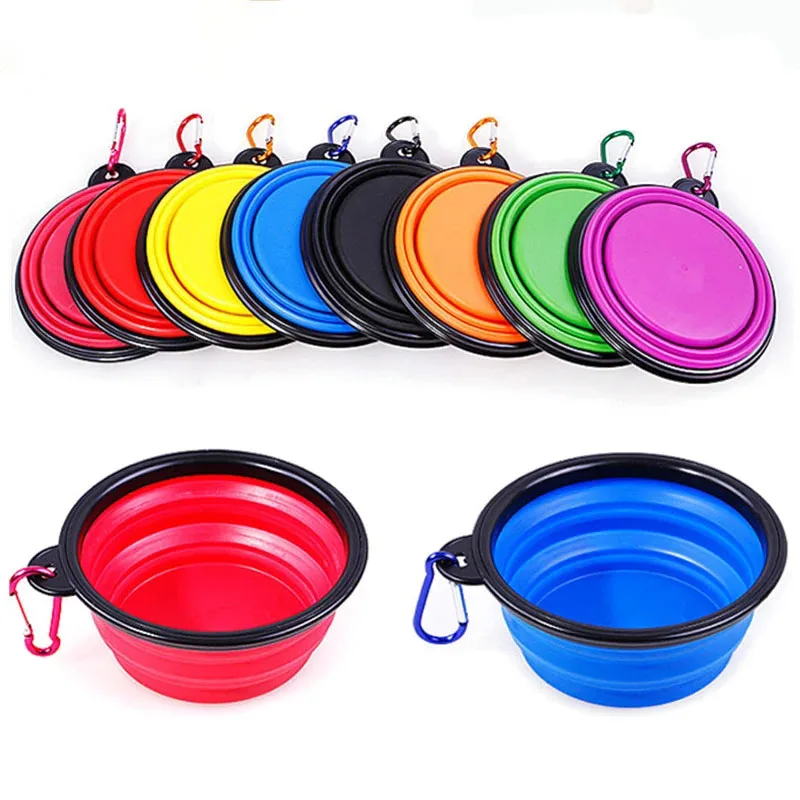 350ml Collapsible Dog Pet Folding Silicone Bowl Outdoor Travel Portable Puppy Food Container Feeder Dish Bowl Pet supplies