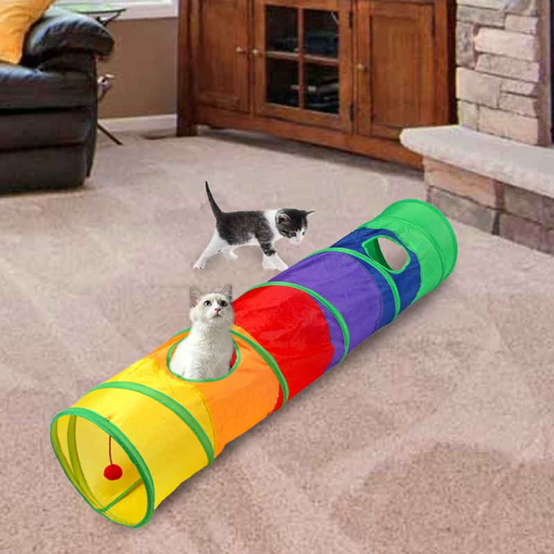 Cat Tunnel Tube Foldable Cat Toys Kitty Training Interactive Fun Toy Tunnel Bored for Puppy Kitten Pet Supplies Cat Accessorie