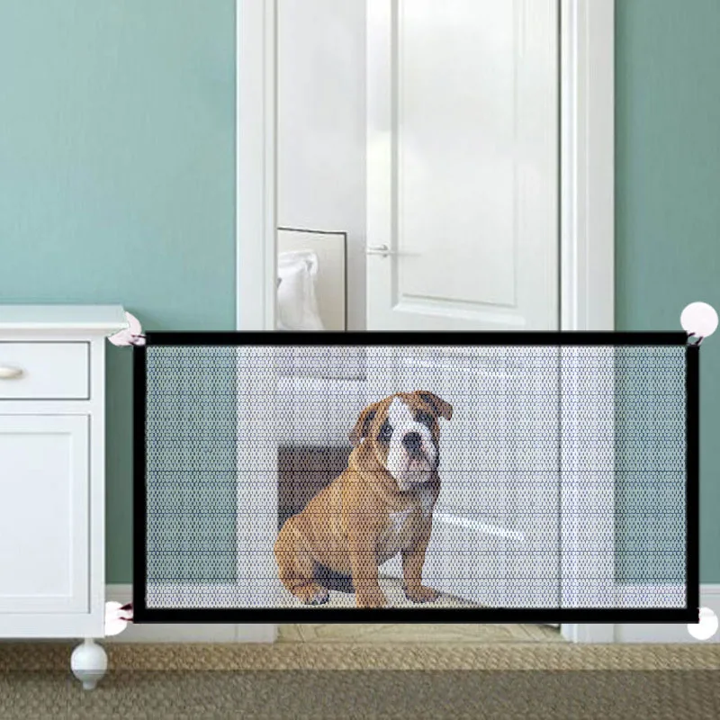 Dog Gate Ingenious Mesh Dog Fence For Indoor and Outdoor Safe Pet Dog gate Safety Enclosure Pet supplies  baby safety gate