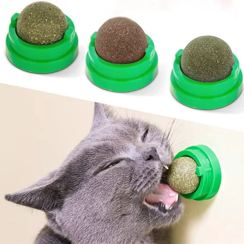New Arrival Rotatable Catnip Ball Toys for Cat Licking Snacks Healthy Nutrition Ball Teeth Cleaning Catnip Toy Pet Supplies
