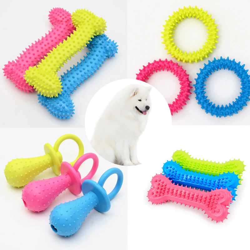 Pet Toys for Small Dogs Rubber Resistance To Bite Dog Toy Teeth Cleaning Chew Training Toys Pet Supplies Puppy Dogs