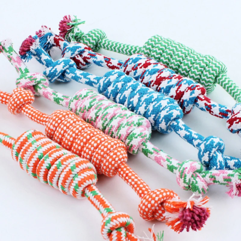 Cotton Rope Dog Toy Interactive Dog Play Bite Pet Supplies Puppy Small Medium Large Toys For Dogs Chew Toy Rope Pets Accessories