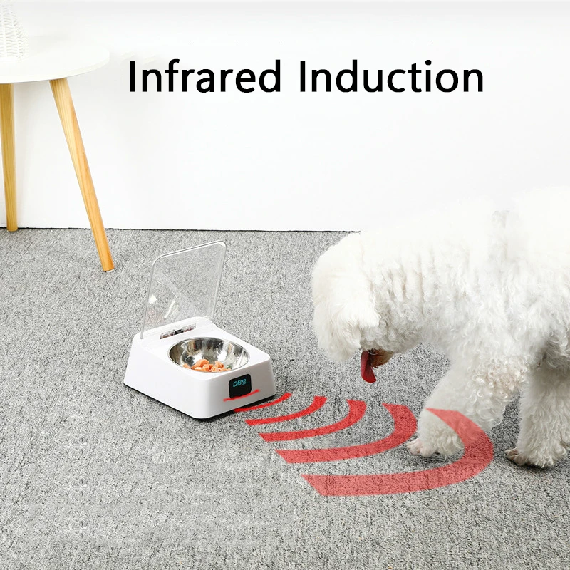 LMZOE Automatic Food Feeder For Cats Dogs 350L Infrared Induction Health 5G Bowl USB Charging Prevent Cockroaches Pet Supplies