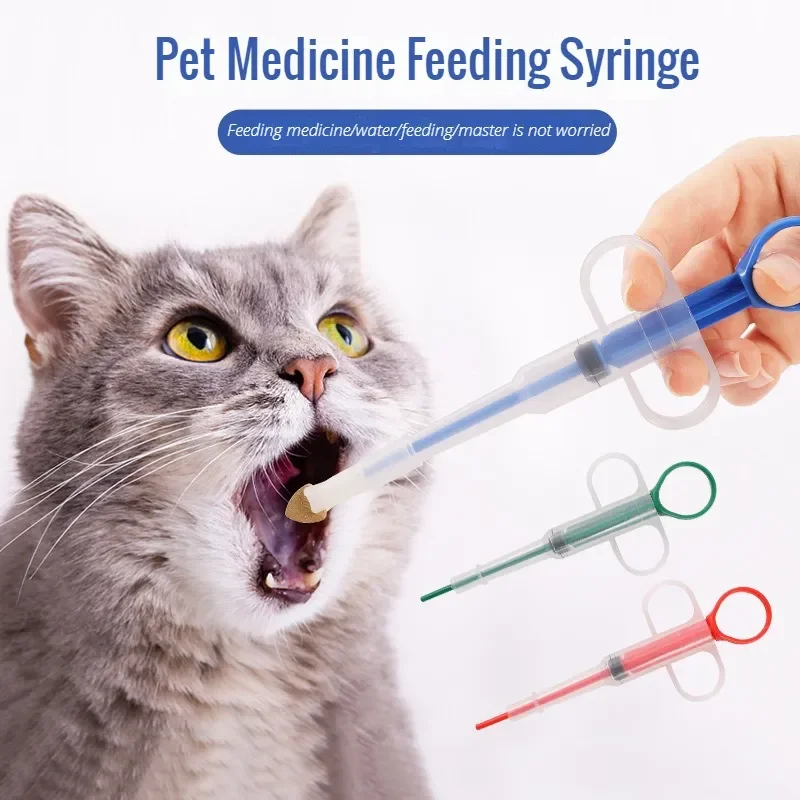 Pet Pills Applicator Cats Dogs Syringe Medicine Feeder Insect Repellent Supplies Can Clip Pills Cats and Dogs Pet Water Feeder